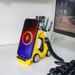 T20S 3-in-1 15W 小型フォークリフト型デスクトップワイヤレス充電器 LED大気ライト付き
