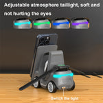 T20S 3-in-1 15W 小型フォークリフト型デスクトップワイヤレス充電器 LED大気ライト付き