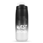 WEST BIKING 750ML 自転車用ウォーターボトル ポータブル アウトドア サイクリング用水筒、ホワイトピンクグラデーション、ブラックグレーグラデーション、ブルーグラデーション、ダークグリーングラデーション、グリーンピンクグラデーション、イエローグリーングラデーション、ブラックグリーングラデーション、ブラックレッドグラデーション