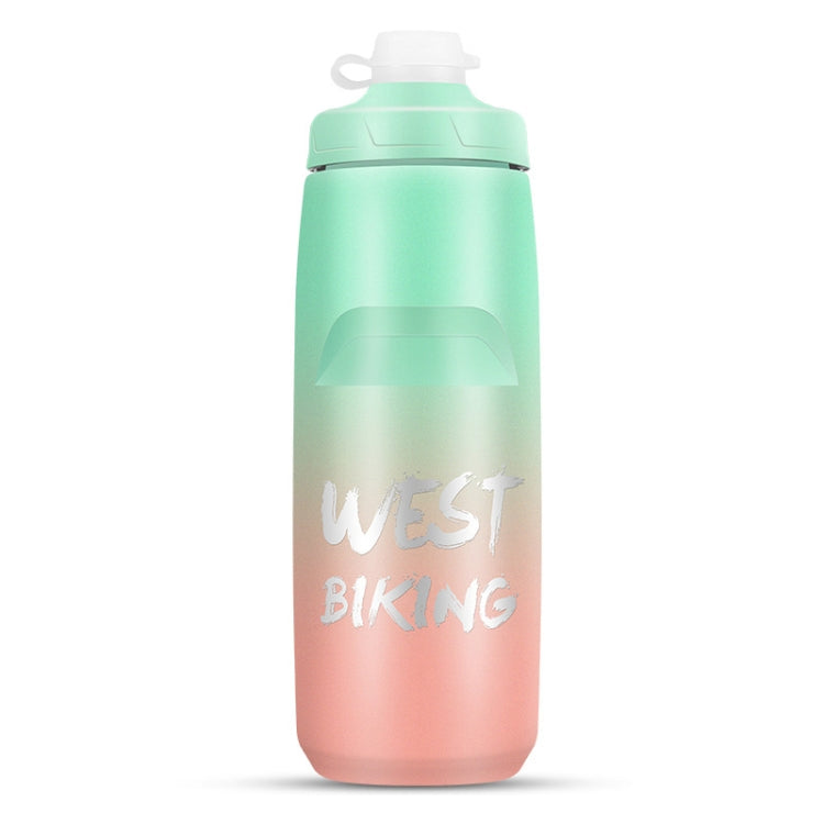 WEST BIKING 750ML 自転車用ウォーターボトル ポータブル アウトドア サイクリング用水筒、ホワイトピンクグラデーション、ブラックグレーグラデーション、ブルーグラデーション、ダークグリーングラデーション、グリーンピンクグラデーション、イエローグリーングラデーション、ブラックグリーングラデーション、ブラックレッドグラデーション