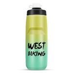 WEST BIKING 750ML 自転車用ウォーターボトル ポータブル アウトドア サイクリング用水筒、ホワイトピンクグラデーション、ブラックグレーグラデーション、ブルーグラデーション、ダークグリーングラデーション、グリーンピンクグラデーション、イエローグリーングラデーション、ブラックグリーングラデーション、ブラックレッドグラデーション