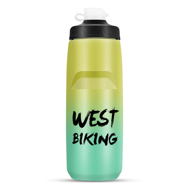 WEST BIKING 750ML 自転車用ウォーターボトル ポータブル アウトドア サイクリング用水筒、ホワイトピンクグラデーション、ブラックグレーグラデーション、ブルーグラデーション、ダークグリーングラデーション、グリーンピンクグラデーション、イエローグリーングラデーション、ブラックグリーングラデーション、ブラックレッドグラデーション
