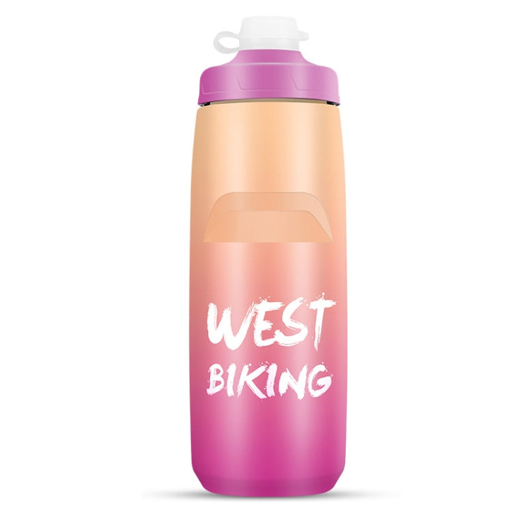 WEST BIKING 750ML 自転車用ウォーターボトル ポータブル アウトドア サイクリング用水筒、ホワイトピンクグラデーション、ブラックグレーグラデーション、ブルーグラデーション、ダークグリーングラデーション、グリーンピンクグラデーション、イエローグリーングラデーション、ブラックグリーングラデーション、ブラックレッドグラデーション