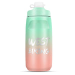 WEST BIKING 620ML 自転車用ウォーターボトル ポータブル アウトドア サイクリング用水筒、ホワイトピンクグラデーション、ブラックグレーグラデーション、ブルーグラデーション、ダークグリーングラデーション、グリーンピンクグラデーション、イエローグリーングラデーション、ブラックグリーングラデーション、ブラックレッドグラデーション