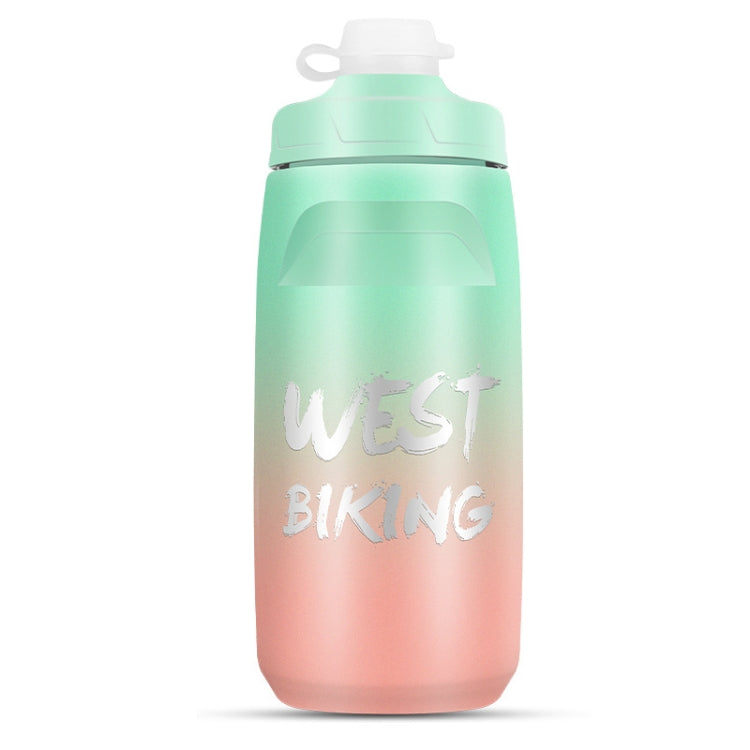 WEST BIKING 620ML 自転車用ウォーターボトル ポータブル アウトドア サイクリング用水筒、ホワイトピンクグラデーション、ブラックグレーグラデーション、ブルーグラデーション、ダークグリーングラデーション、グリーンピンクグラデーション、イエローグリーングラデーション、ブラックグリーングラデーション、ブラックレッドグラデーション
