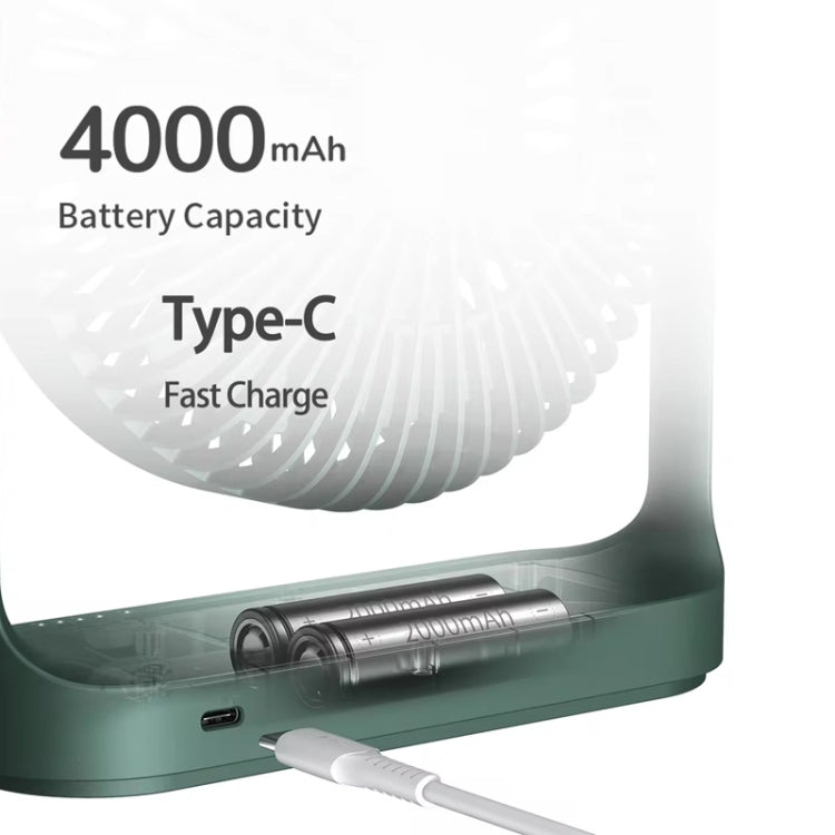 JisuLife FA19 4000mAh ワイヤレス充電式デスクトップミニファン 静音ポータブルファン