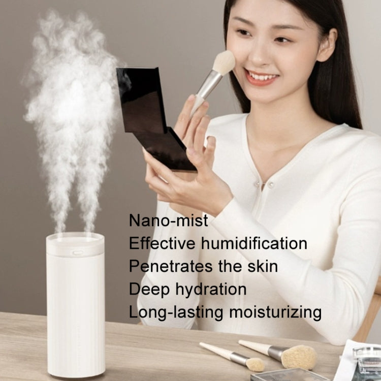JisuLife HU16 デスクトップ デュアルミストポート 加湿器、ブラウン 充電式、ホワイト 充電式、ホワイト プラグイン、ブラウン プラグイン