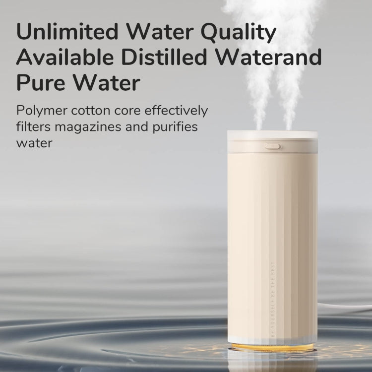 JisuLife HU16 デスクトップ デュアルミストポート 加湿器、ブラウン 充電式、ホワイト 充電式、ホワイト プラグイン、ブラウン プラグイン