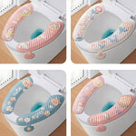 EVA接着式トイレパッド 四季対応ユニバーサル カートゥーンかわいい防水トイレステッカー、グレーひまわり、ピンク月うさぎ
