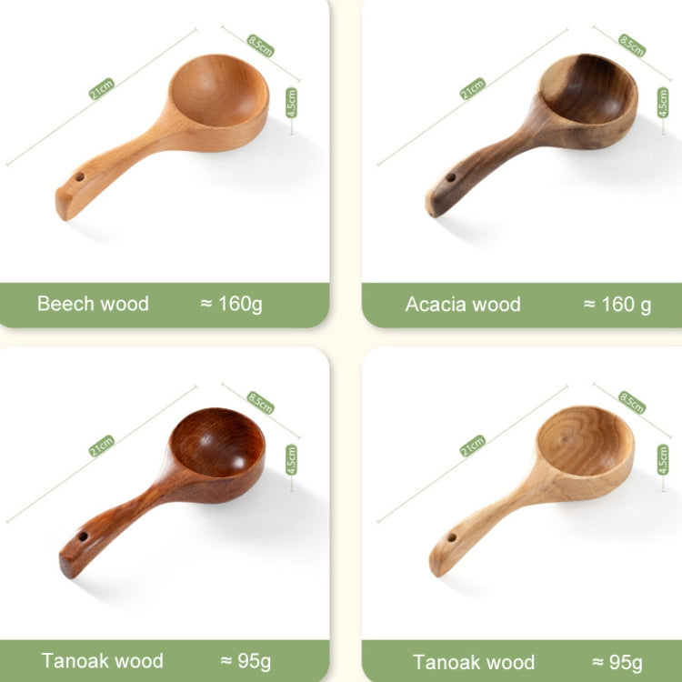 家庭用 木製長柄 大型スープスプーン 麺用スプーン 水すくい、タノーク（古漆色）、タノーク（原色）、アカシア