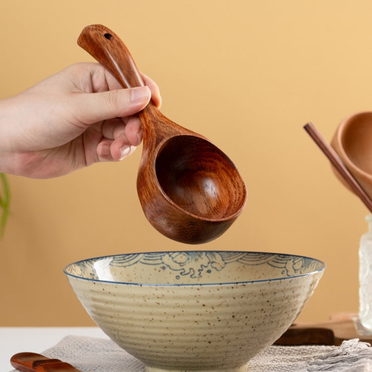 家庭用 木製長柄 大型スープスプーン 麺用スプーン 水すくい、タノーク（古漆色）、タノーク（原色）、アカシア