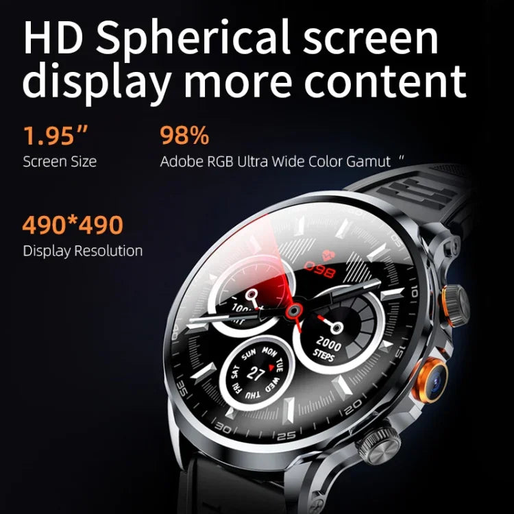 H18 超薄型ラウンドボールスクリーン 1.95インチ プラグインフォン スマートウォッチ、32G