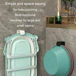 2pcs Bathroom Shelf No-Punch Washbasin Hook Kitchen Wall Mounted Storage Rack