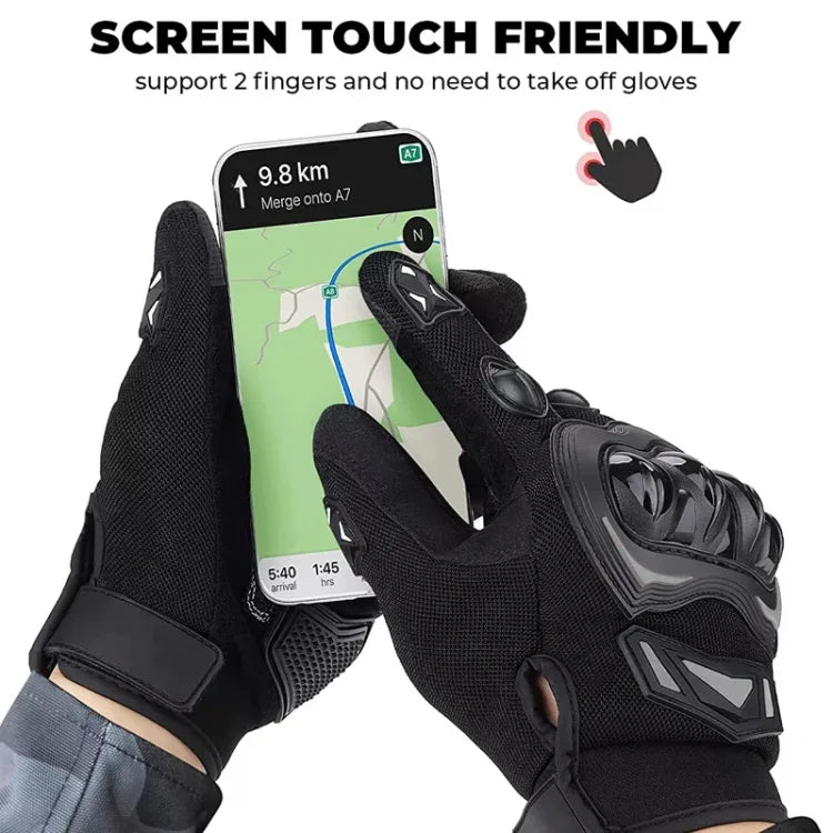 モーターサイクル用アウトドアライディング滑り止めタッチスクリーン対応日焼け止めグローブ, M, L, XL, XXL