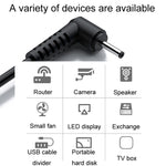 JINGHUA U550C USBからDC充電ケーブル 小型家電電源コード, 3.5mm, 5.5mm