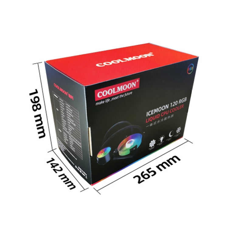 COOLMOON RGB120 5V ARGB一体型シングルローマルチプラットフォームCPUクーラー, RGB120