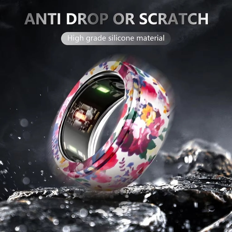 Samsung Galaxy Ring / Oura Ring用 シリコン伸縮プリントカバー 傷防止ケース, S, M