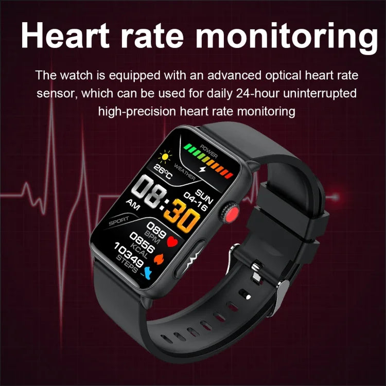 スマートウォッチリング ECG 体温 心拍数 血圧 健康 Bluetooth 通話対応ウォッチ、ブラックシリコン、レッドシリコン、ブルーシリコン、ブラックレザー、ブラウンレザー