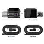 M700A 3 Channels Car Recorder 4K UHD Front+1080P Inside+2K Rear+GPS+WIFI Dash Cam, M700A