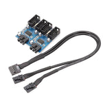 マザーボード 9ピン USB2.0 1入力4出力延長ケーブル チップ搭載 複数インターフェース対応 共有用, 1入力4出力
