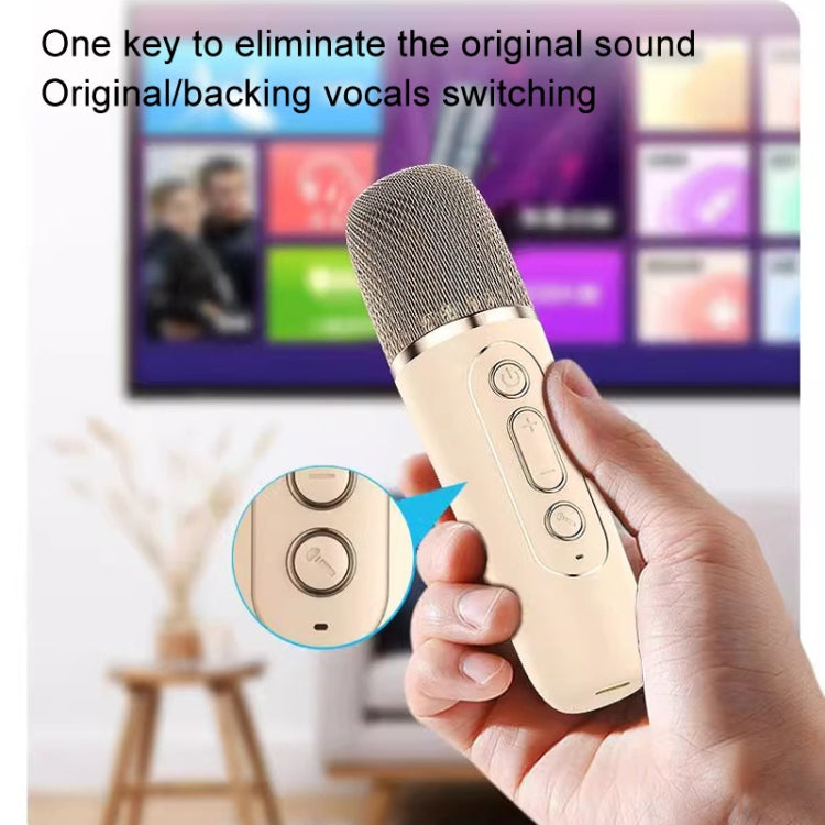 屋外家庭用ポータブルワイヤレスカラオケサウンド携帯電話統合マイクスマートスピーカー、デュアルマイク付きブルー