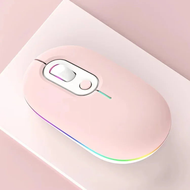 充電式イルミネーションサイレントワイヤレスマウス、2.4Gピンク、2.4Gブルー、2.4Gグリーン、2.4G＋Bluetoothピンク、2.4G＋Bluetoothブルー、2.4G＋Bluetoothグリーン
