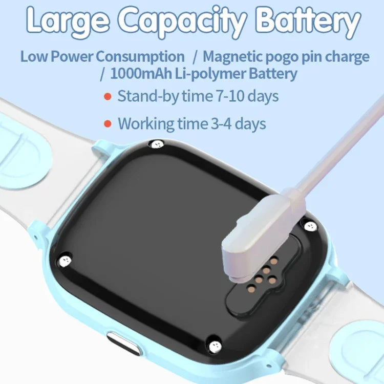 4Gキッズスマートフォン位置情報ウォッチ IP67防水 / ビデオ / 音声通話対応