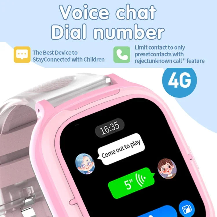 4Gキッズスマートフォン位置情報ウォッチ IP67防水 / ビデオ / 音声通話対応