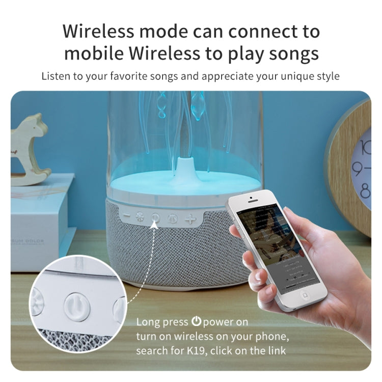 ポータブルカラフルアトモスフィアライトクラゲリズミックBluetoothスピーカー、K19