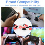 Steam Deck / PS4 / PS5 / Switch / Xbox用シリコンジョイスティックプロテクター12ペア、12色ミックス