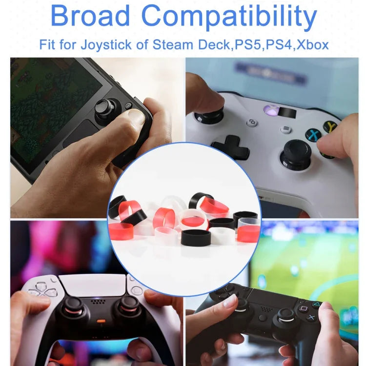 Steam Deck / PS4 / PS5 / Switch / Xbox用シリコンジョイスティックプロテクター12ペア、12色ミックス