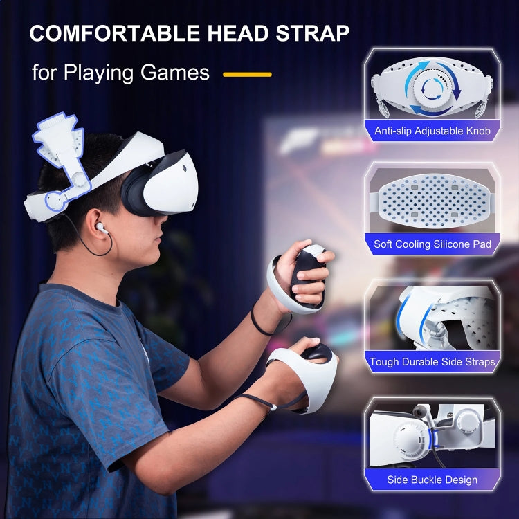 DEVASO PlayStation VR 2用エリートヘッドバンド 滑り止め 快適 重量軽減ヘッドバンド、PlayStation VR 2 ABS用