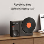 レトロ時計 Bluetoothスピーカー 回転フィルム ワイヤレスサブウーファー ハイファイサウンドオーディオ