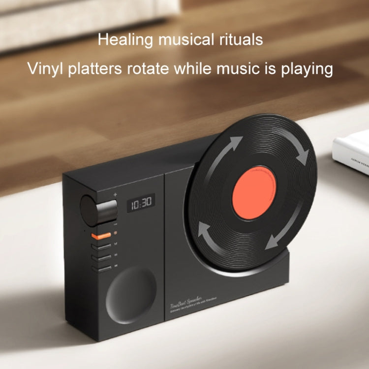 レトロ時計 Bluetoothスピーカー 回転フィルム ワイヤレスサブウーファー ハイファイサウンドオーディオ