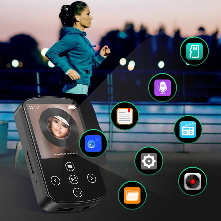MP3 Bluetooth 音楽プレーヤー HIFI スポーツクリップ タッチスクリーン MP4、TFカードなし、8GB、16GB、32GB、64GB、128GB