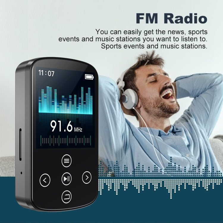MP3 Bluetooth 音楽プレーヤー HIFI スポーツクリップ タッチスクリーン MP4、TFカードなし、8GB、16GB、32GB、64GB、128GB