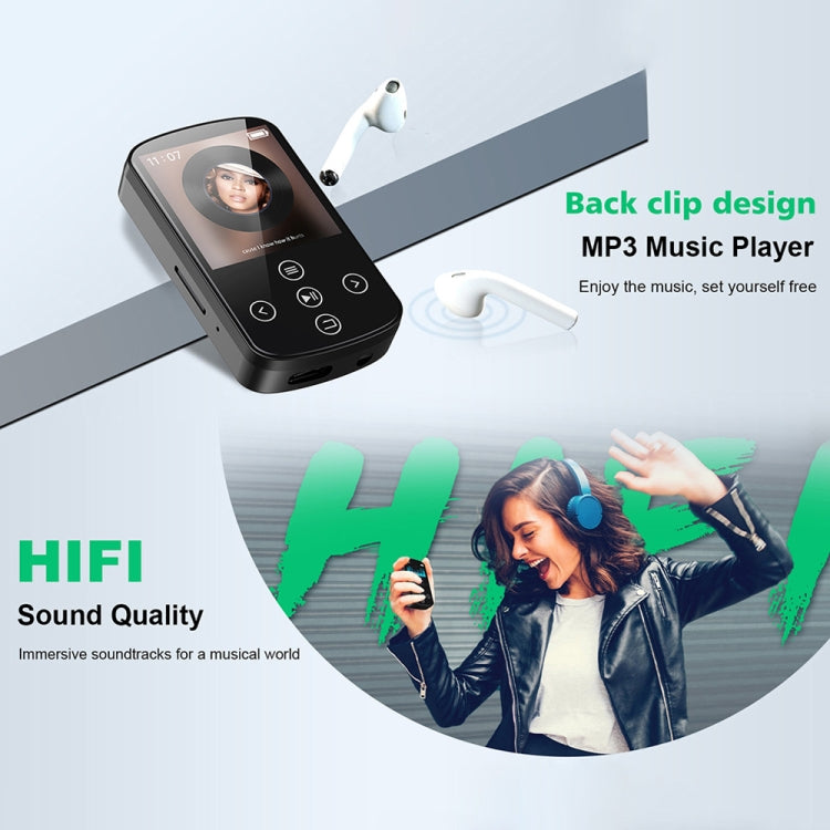 MP3 Bluetooth 音楽プレーヤー HIFI スポーツクリップ タッチスクリーン MP4、TFカードなし、8GB、16GB、32GB、64GB、128GB