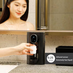 540ml 自動マウスウォッシュディスペンサー 3段階定量 2つの磁気カップ付き、S7ホワイト、S7ブラック