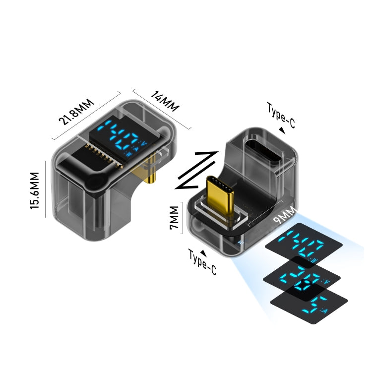 Type-C デジタルディスプレイ U字型アダプター 180度エルボー 140W 4.0アダプター, 180度エルボー