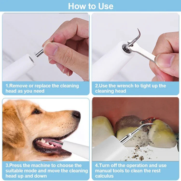 ペット用超音波歯クリーナー 犬用 電動歯磨きツール 自宅用歯科 歯石除去器