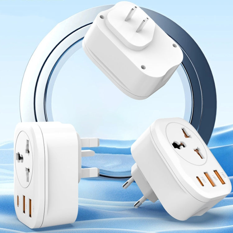 ユニバーサル変換プラグ 2USB+Type-C スマート変換ソケット、UKプラグ、USプラグ、EUプラグ