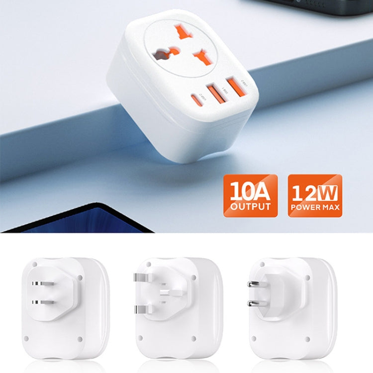 ユニバーサル変換プラグ 2USB+Type-C スマート変換ソケット、UKプラグ、USプラグ、EUプラグ