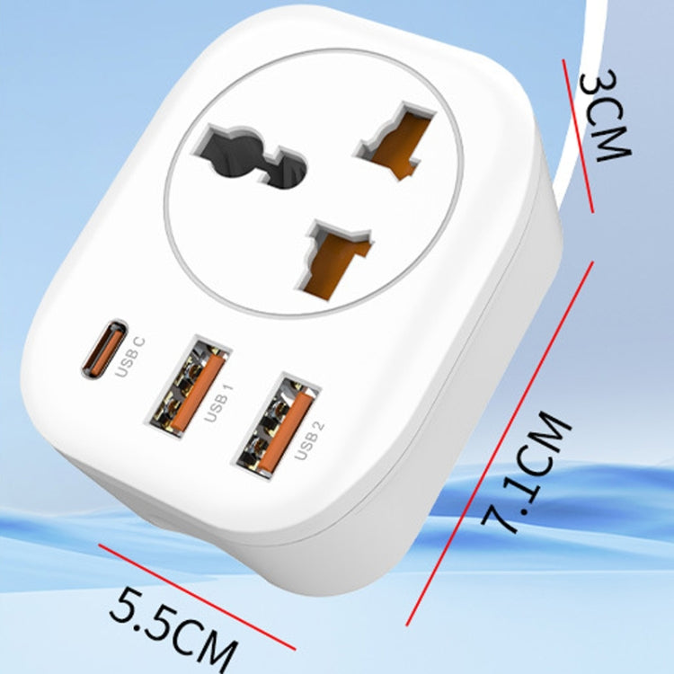 ユニバーサル変換プラグ 2USB+Type-C スマート変換ソケット、UKプラグ、USプラグ、EUプラグ