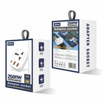 ユニバーサル変換プラグ 2USB+Type-C スマート変換ソケット、UKプラグ、USプラグ、EUプラグ