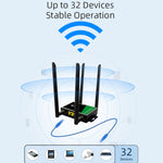 4G ワイヤレスプラグインルーター 着脱式延長アンテナ LTE監視ネットワーク WiFiホットスポット、EUプラグ、LT210B