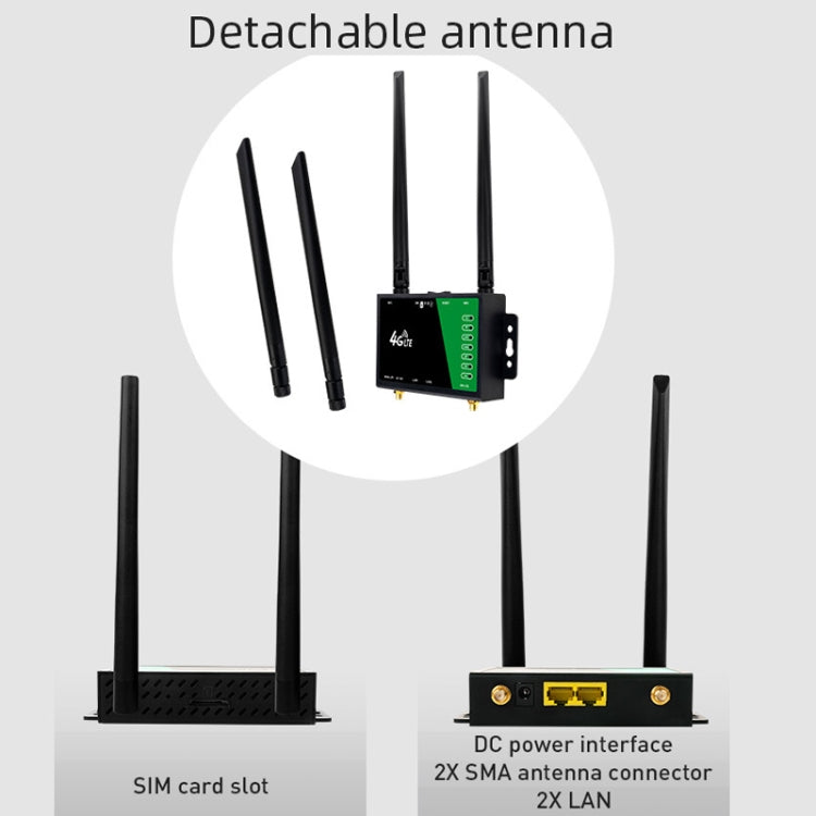 4G ワイヤレスプラグインルーター 着脱式延長アンテナ LTE監視ネットワーク WiFiホットスポット、EUプラグ、LT210B