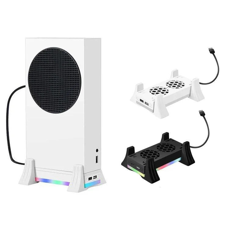 XBOX Series Sコンソール用ベース冷却ファン 内蔵LEDライトストリップ付き、ベース冷却ファン ホワイト、ベース冷却ファン ブラック