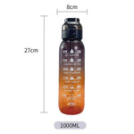 1000ml 大容量 フルーティーウォーターボトル 7つのフレーバーリング付きストロー 飲料カップ トライタン フレーバードウォーターマグ