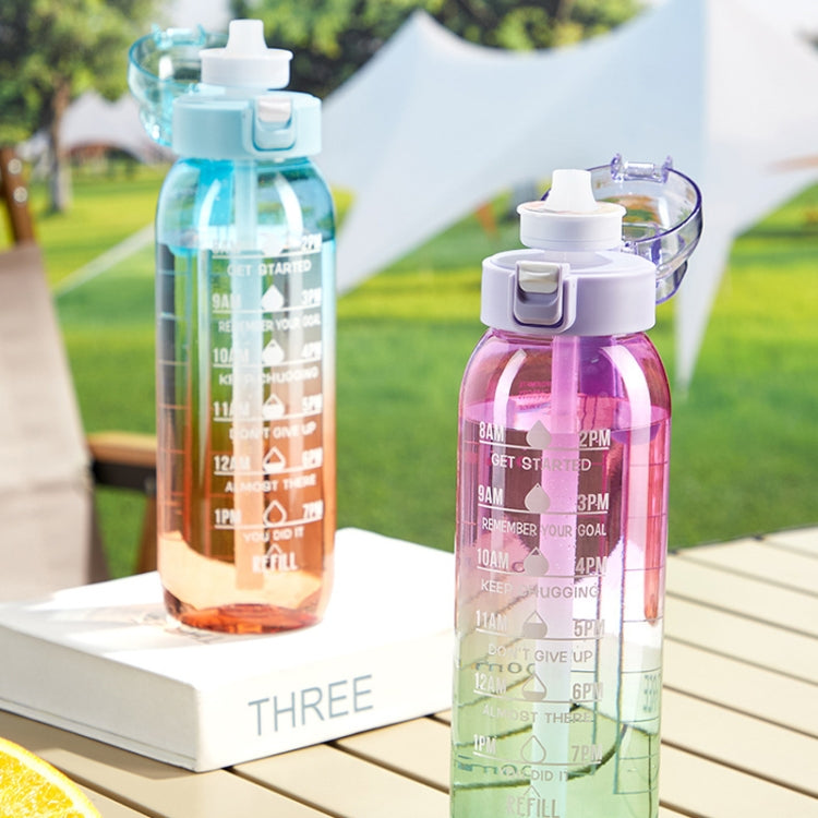 1000ml 大容量 フルーティーウォーターボトル 7つのフレーバーリング付きストロー 飲料カップ トライタン フレーバードウォーターマグ