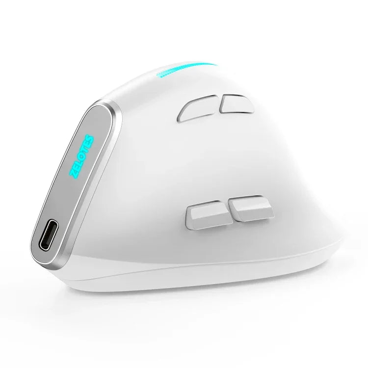 ZELOTES F36 9キー 縦型グリップ エルゴノミクス プログラミング対応 デュアルBluetooth + 2.4G ワイヤレスマウス, F36（ホワイト）, F36（ブラック）